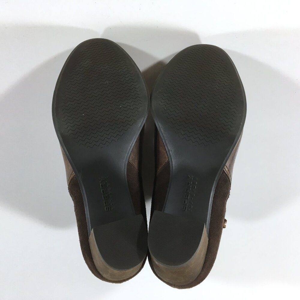 Sperry Top Sider Dasher Booties Womens Size 7.5 M Brown Leather Side Zip - Picture 7 of 9